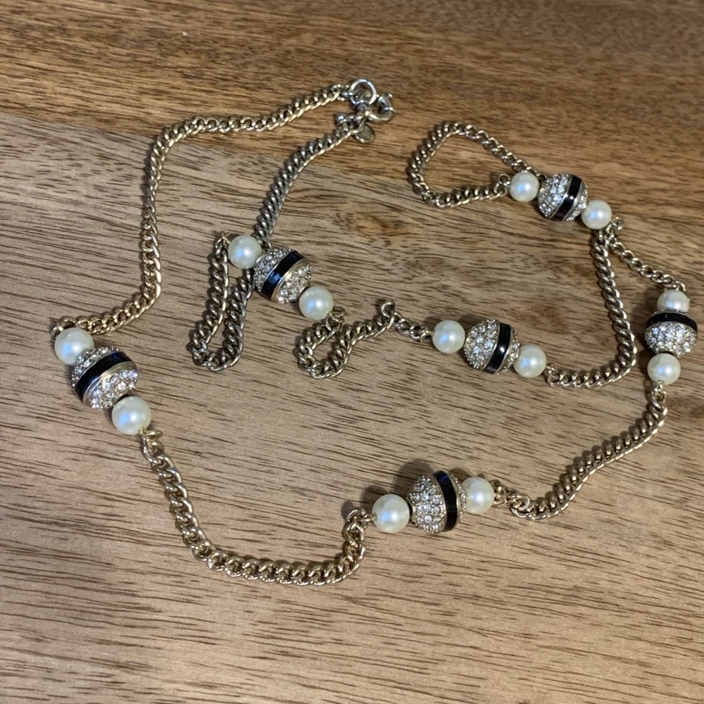 J. Crew pearl and rhinestone necklace